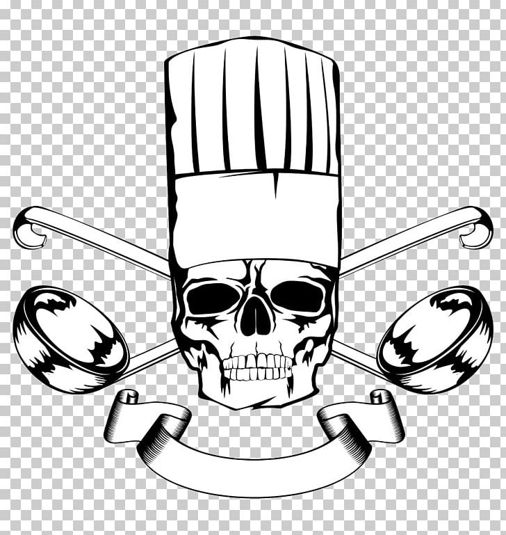 Chef Skull PNG, Clipart, Black, Black And White, Bone, Cap, Chef Hat Free PNG Download