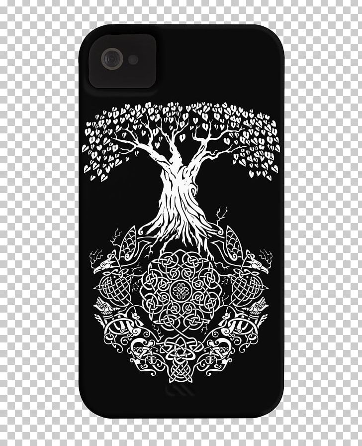 Odin Yggdrasil Tree Of Life T-shirt World Tree PNG, Clipart, Barely, Black, Black And White, Celtic Art, Celtic Sacred Trees Free PNG Download