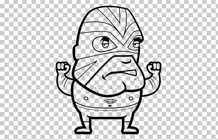 Professional Wrestler Drawing Mask Lucha Libre PNG, Clipart, Angle, Art, Black, Black And White, Cartoon Free PNG Download
