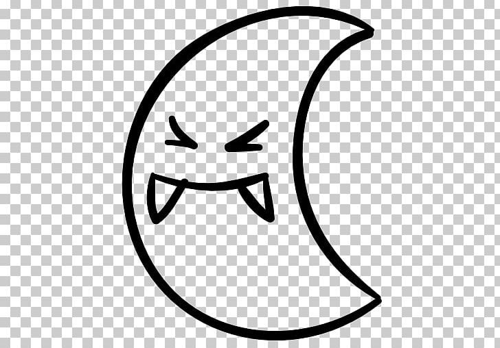 Halloween Moon Computer Icons PNG, Clipart, Area, Black, Black And White, Computer Icons, Crescent Free PNG Download
