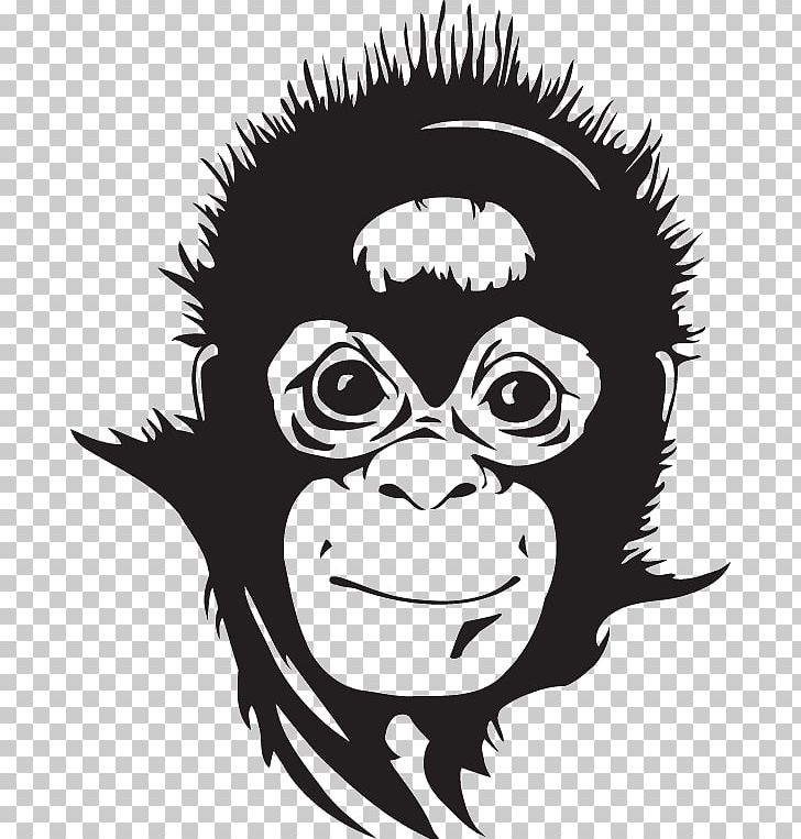 Orangutan Monkey Decal Ape PNG, Clipart, Animals, Ape, Art, Black And White, Chimpanzee Free PNG Download