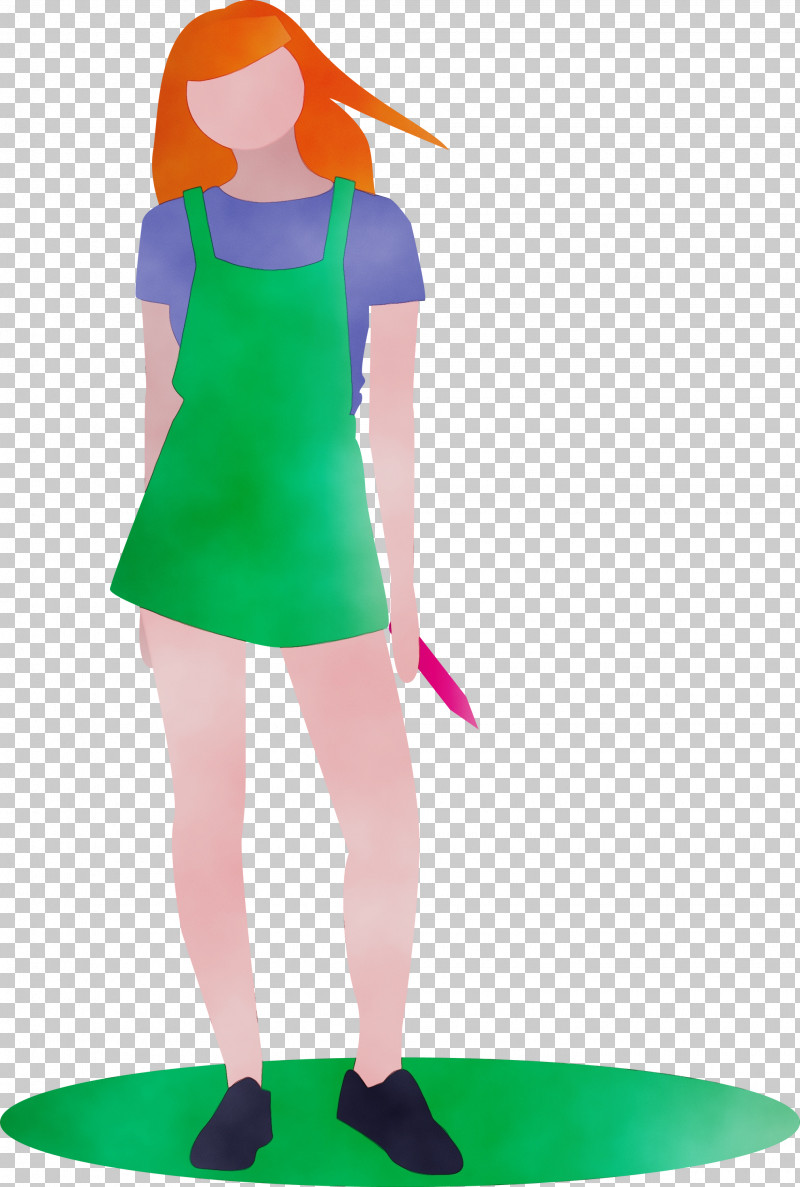 Green Standing Costume PNG, Clipart, Costume, Fashion Girl, Green, Paint, Standing Free PNG Download