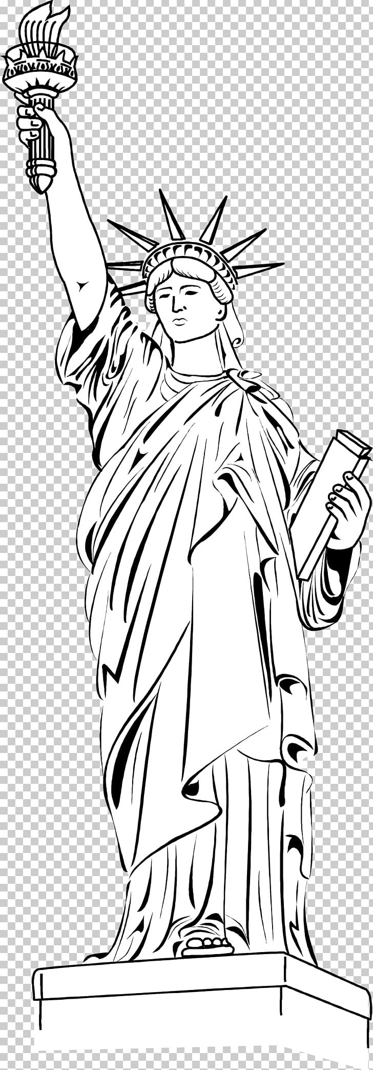 Statue Of Liberty Art Black And White PNG, Clipart, Art, Black, Black And White, Cartoon, Comics Artist Free PNG Download