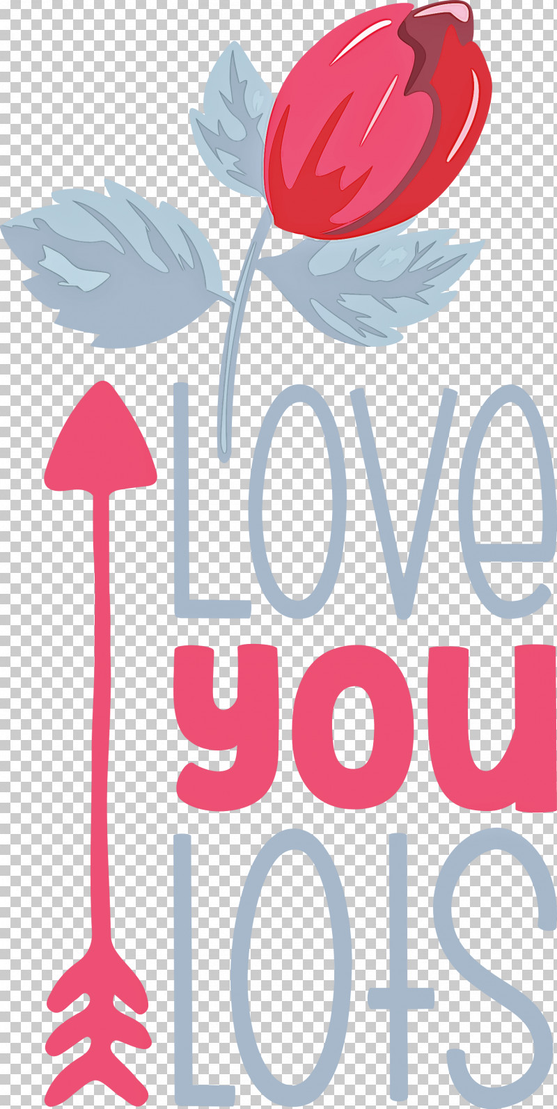 Love You Lots Valentines Day Valentine PNG, Clipart, Flower, Hibiscus, Leaf, Petal, Plants Free PNG Download