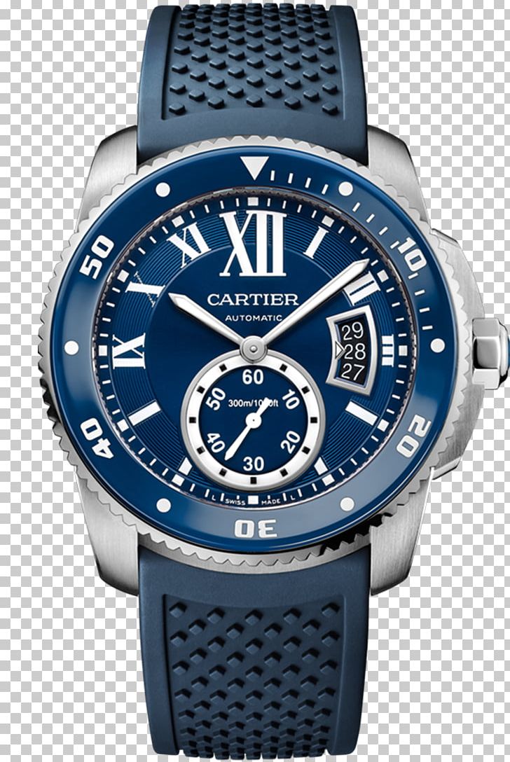 Cartier Calibre De Cartier Diver Automatic Watch Diving Watch PNG, Clipart, Accessories, Automatic Watch, Blue, Bracelet, Brand Free PNG Download