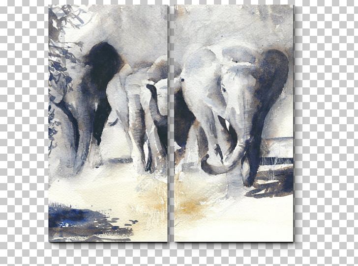 Watercolor Painting Canvas Oil Painting Art PNG, Clipart, African Elephant, Art, Canvas, Canvas Print, Elephant Free PNG Download