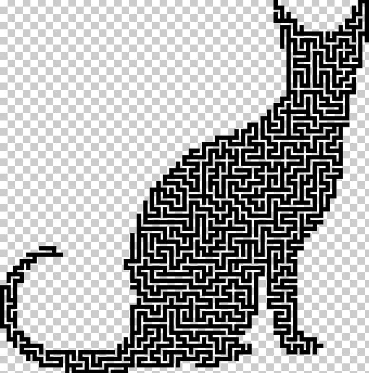 Cat Kitten Maze Puzzle PNG, Clipart, Animals, Area, Art, Black, Black And White Free PNG Download