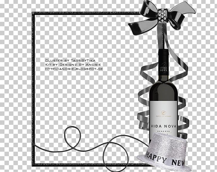 Design Wine New Year Bottle Management PNG, Clipart, Black And White, Bottle, Cylinder, Drinkware, Line Free PNG Download