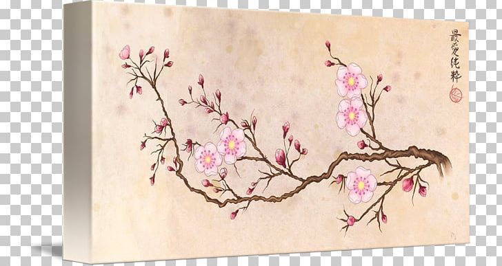 Cherry Blossom Floral Design Work Of Art PNG, Clipart, Art, Artwork, Blossom, Branch, Canvas Free PNG Download