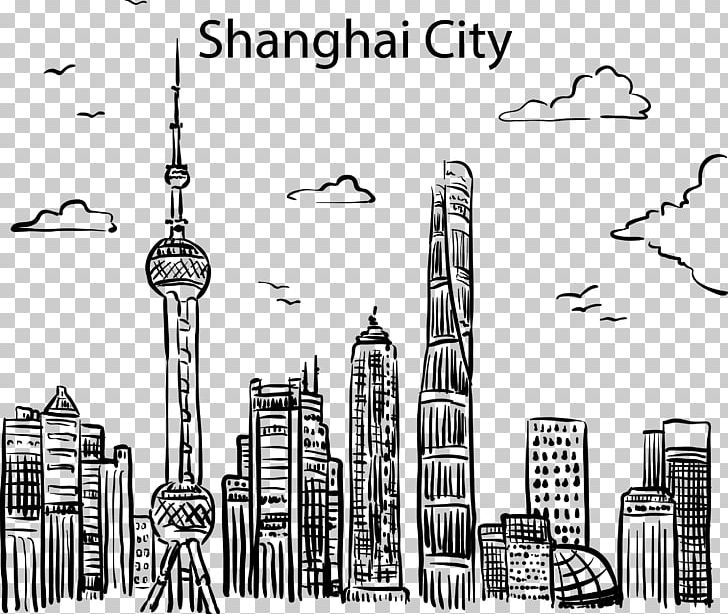 Oriental Pearl Tower Drawing PNG, Clipart, Abstract Lines, Angle, Architecture, Black And White, Building Free PNG Download