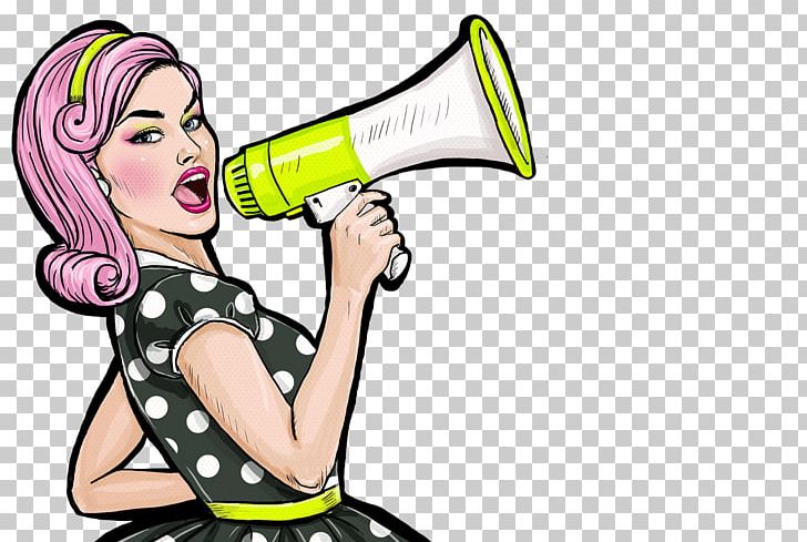 Pop Art Stock Photography Female PNG, Clipart, Art, Beauty, Female, Line, Megaphone Free PNG Download