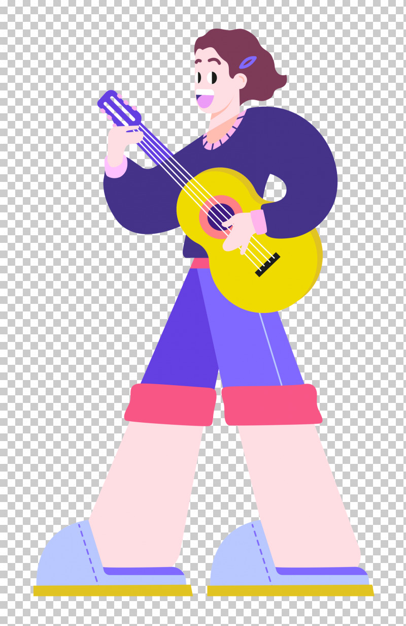 Playing The Guitar Music Guitar PNG, Clipart, Cartoon, Character, Clothing, Guitar, Line Free PNG Download