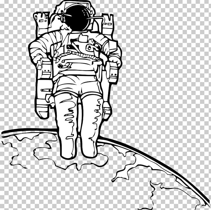 Astronaut Outer Space Black And White Drawing PNG, Clipart, Area, Arm, Art, Artwork, Black Free PNG Download