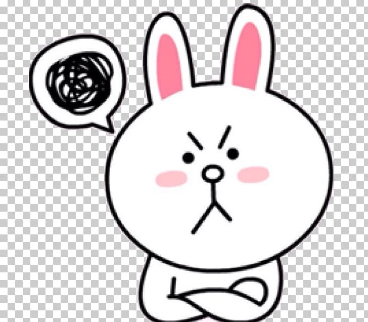 Line Friends Leporids Rabbit Anger Sticker PNG, Clipart, Anger, Animals, Animation, Annoyance, Area Free PNG Download