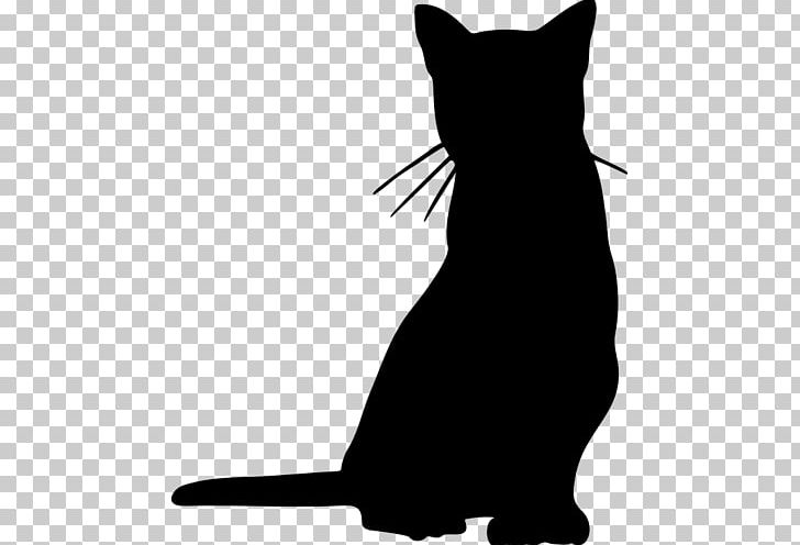 Black Cat Kitten Whiskers Domestic Short-haired Cat Silhouette PNG, Clipart, Animal, Animals, Animal Track, Black, Black And White Free PNG Download