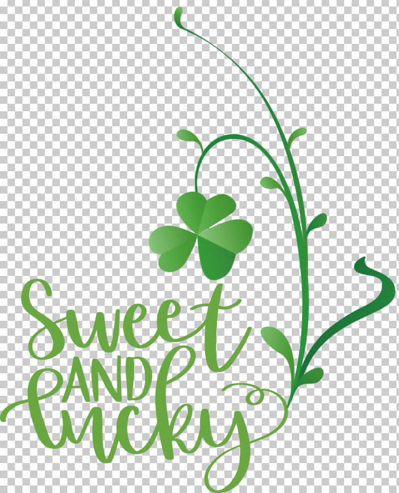 Sweet And Lucky St Patricks Day PNG, Clipart, Clover, Decal, Fourleaf Clover, Leaf, Plant Stem Free PNG Download