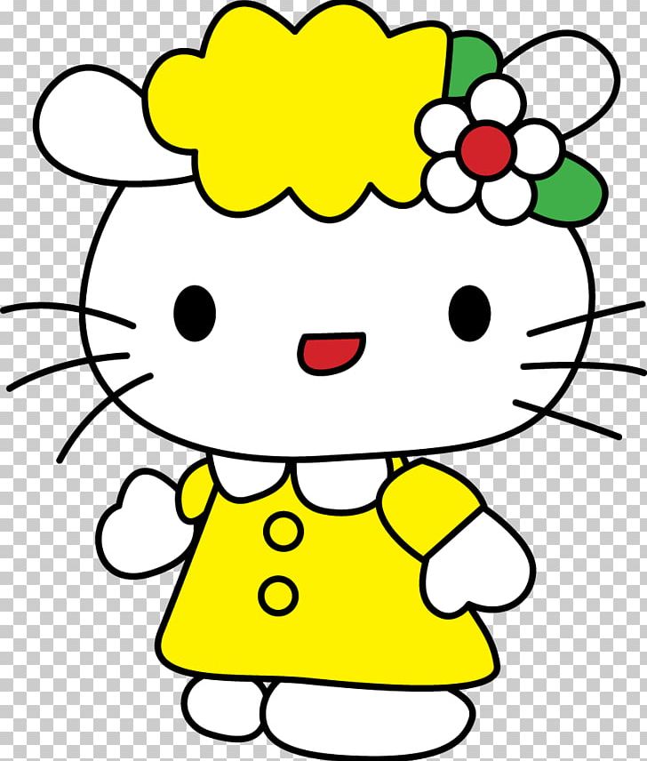 Hello Kitty Online Drawing Cartoon Png Clipart Area Art Black And White Cartoon Cat Free Png