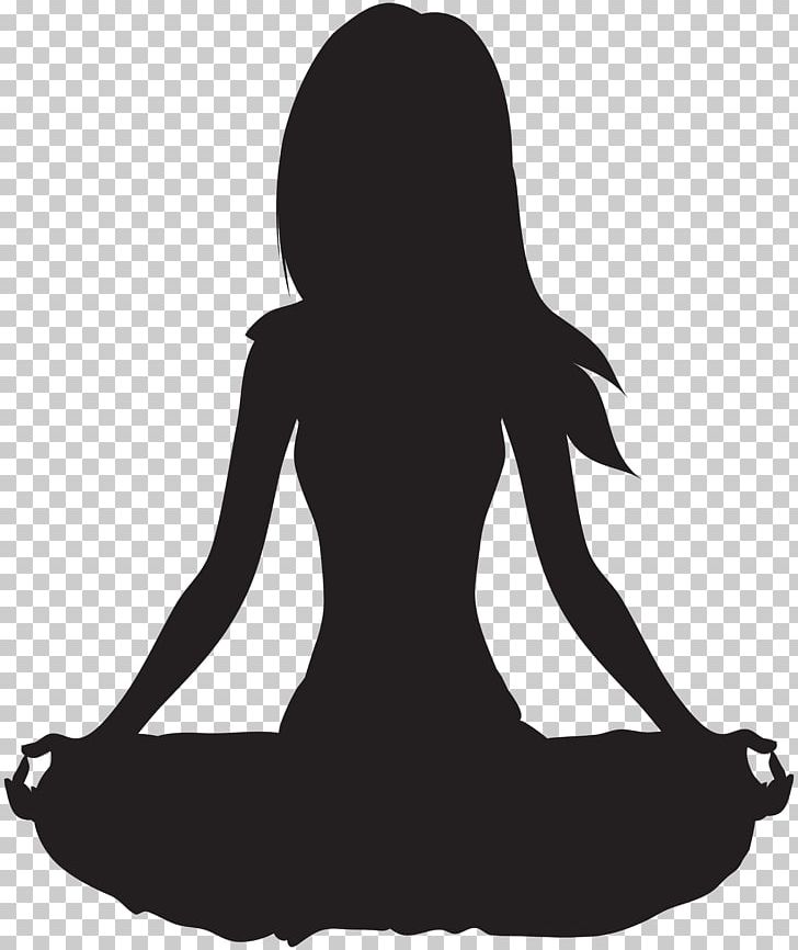 Yoga Meditation Women Silhouette Om Symbol Stock Illustration