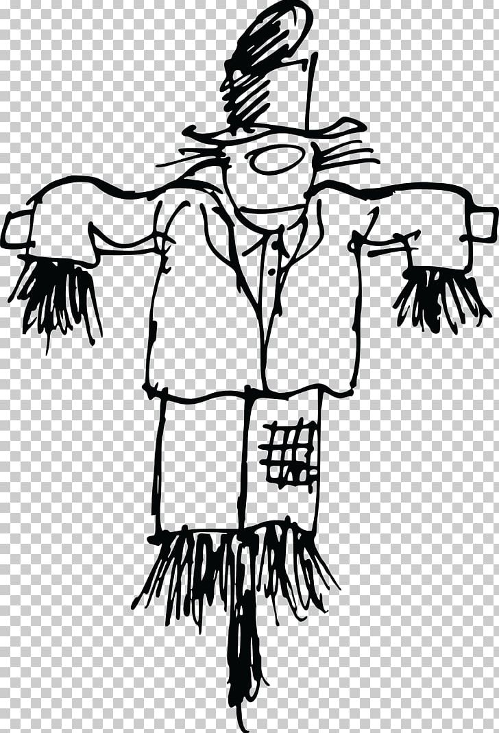 Scarecrow Line Art PNG, Clipart, Art, Artwork, Bird, Black And White, Branch Free PNG Download