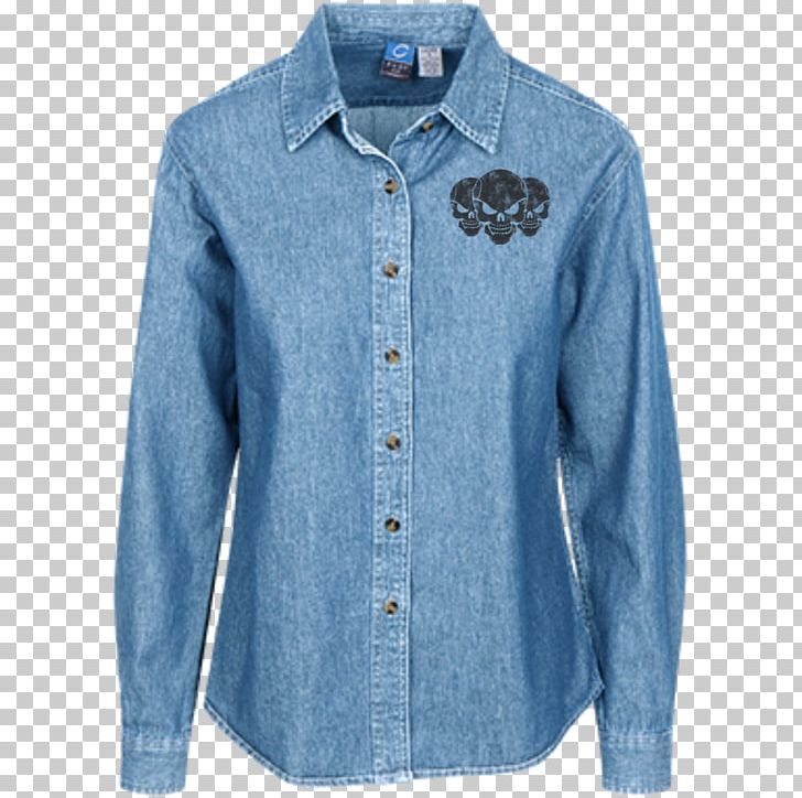 Long-sleeved T-shirt Long-sleeved T-shirt Denim PNG, Clipart, Blouse, Blue, Button, Clothing, Coat Free PNG Download