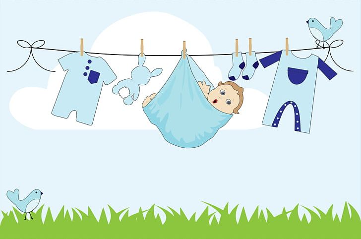 baby girl clothesline clipart