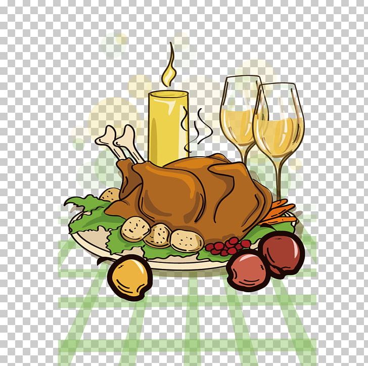 Turkey Meat Thanksgiving Dinner Cartoon PNG, Clipart, Candle, Candlelight, Candlelight Dinner, Chicken, Chicken Vector Free PNG Download