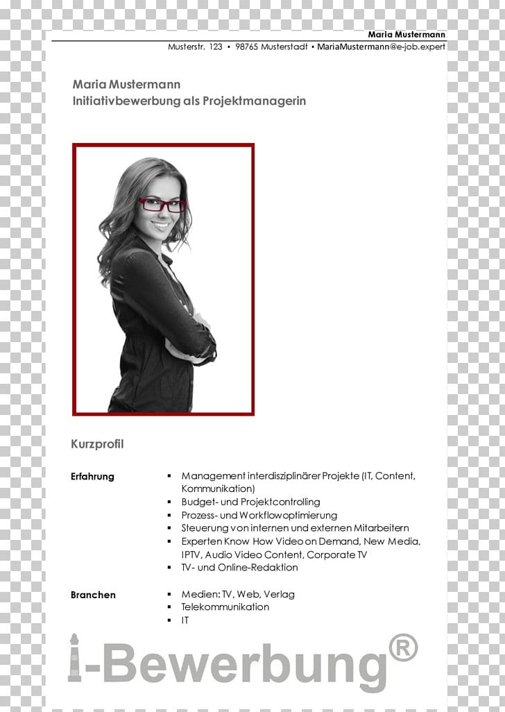 Application For Employment Initiativbewerbung Curriculum Vitae Muster Template PNG, Clipart, Adibide, Application For Employment, Bewerbungsfoto, Black And White, Brand Free PNG Download