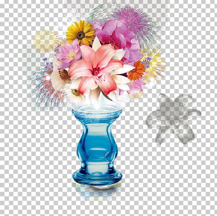 Vase Flower Fireworks PNG, Clipart, Artificial Flower, Blue, Crystal, Cut Flowers, Designer Free PNG Download