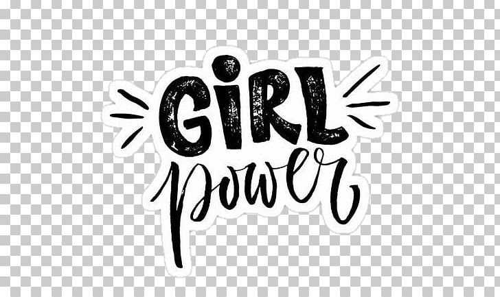 Sticker Girl Power Brand Logo PNG, Clipart, Area, Black, Black And White, Brand, Designer Free PNG Download
