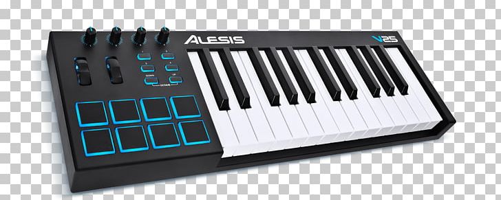 MIDI Keyboard MIDI Controllers Alesis V25 Alesis Vmini Portable 25-Key USB-MIDI Controller PNG, Clipart, Controller, Digital Piano, Input Device, Midi, Music Free PNG Download