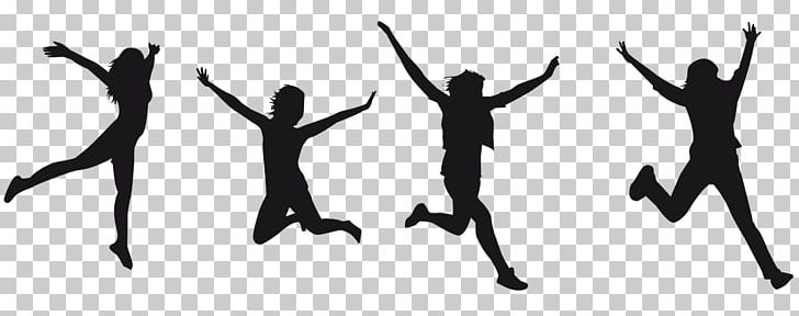 Silhouette Jumping PNG, Clipart, Animals, Arm, Black And White, Drawing, Female Free PNG Download