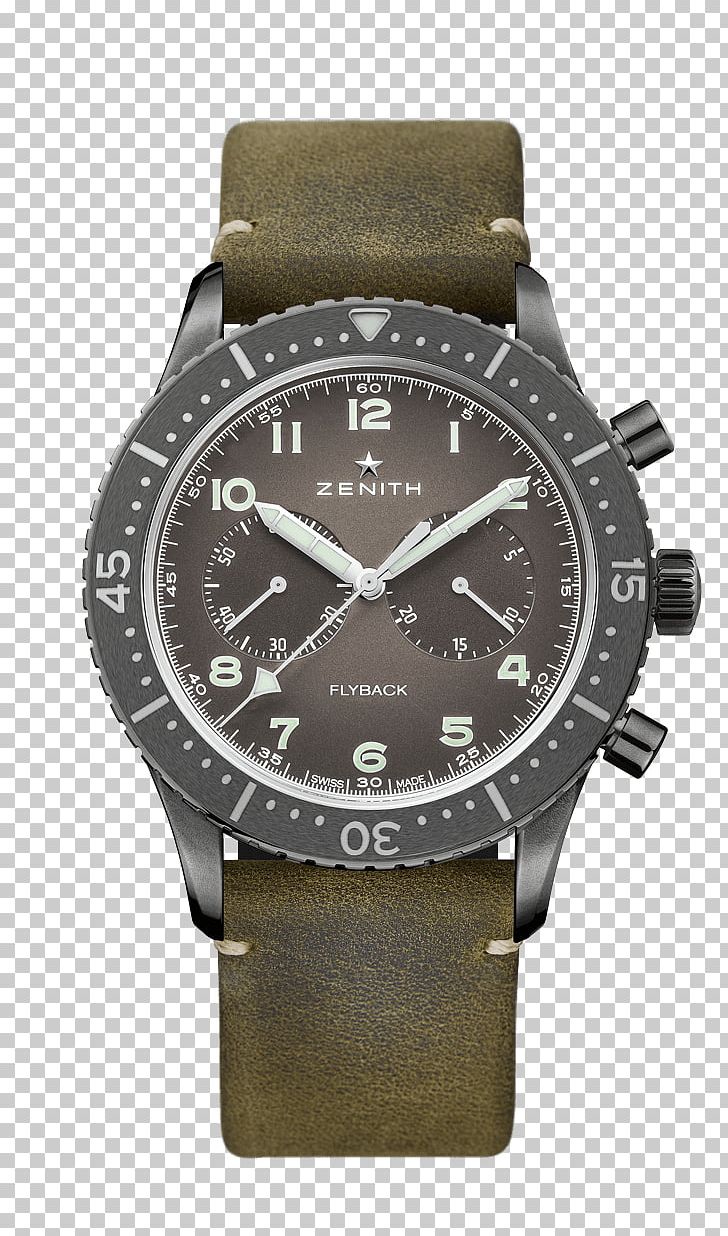 Zenith Flyback Chronograph Chronometer Watch PNG, Clipart, Accessories, Automatic Watch, Brand, Brown, Chronograph Free PNG Download