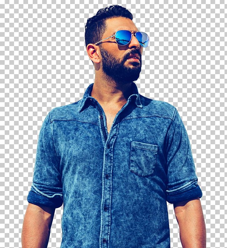 Yuvraj Singh YouWeCan Denim Dress Shirt T-shirt PNG, Clipart, All Rights Reserved, Beard, Blue, Cool, Denim Free PNG Download