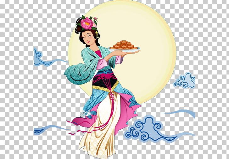 Mooncake Mid-Autumn Festival Chang'e 嫦娥奔月 PNG, Clipart,  Free PNG Download