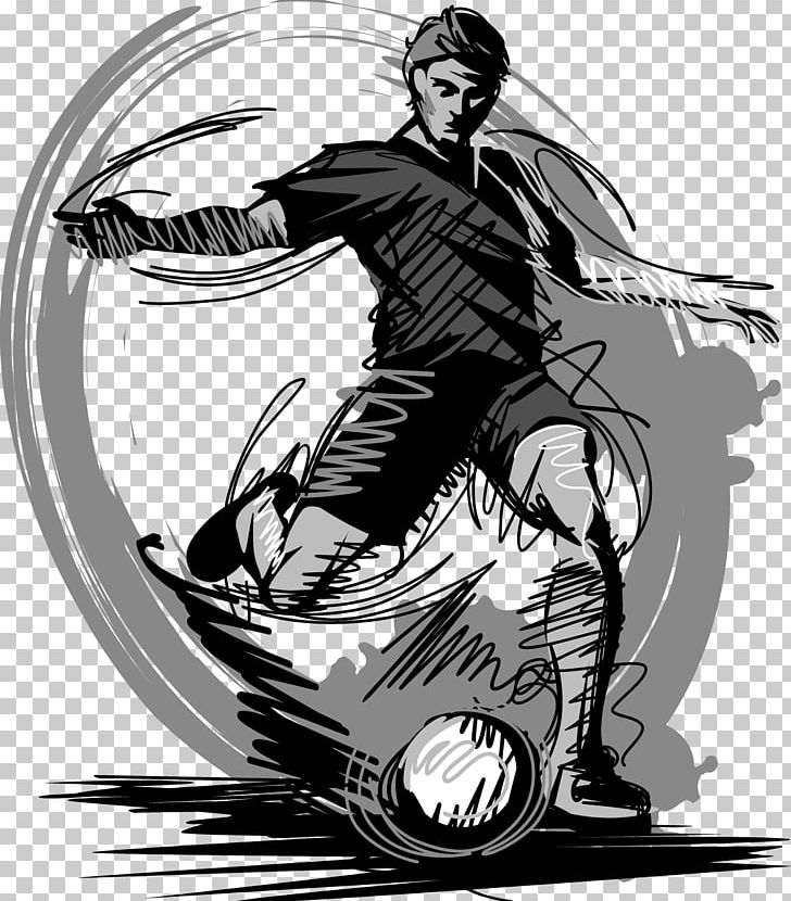 Soccer player drawing Cut Out Stock Images & Pictures - Page 3 - Alamy