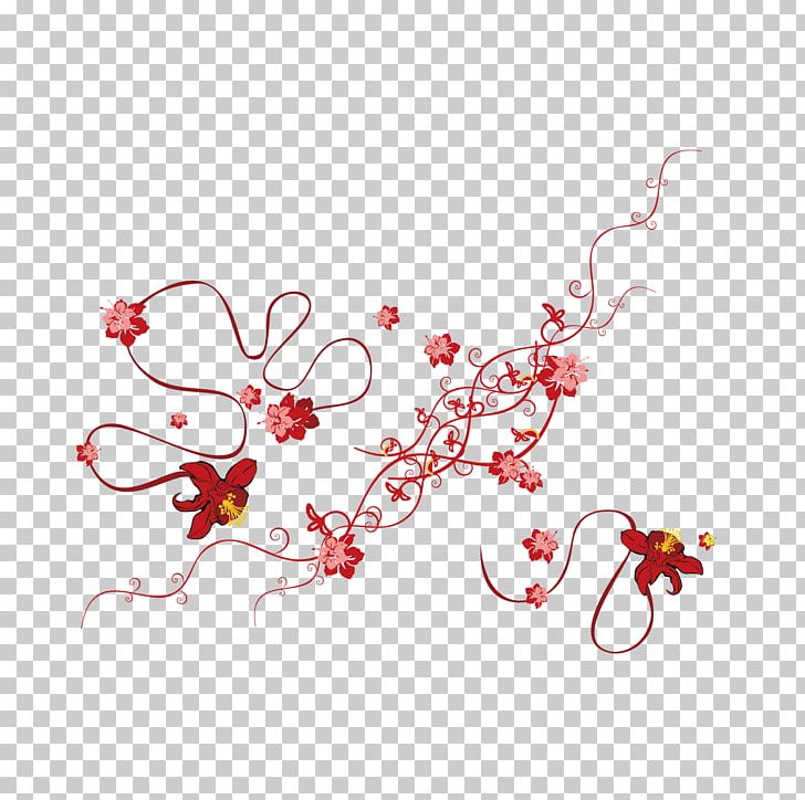 Red Euclidean PNG, Clipart, Blossom, Branch, Christmas Decoration, Decorative Curve, Flower Free PNG Download