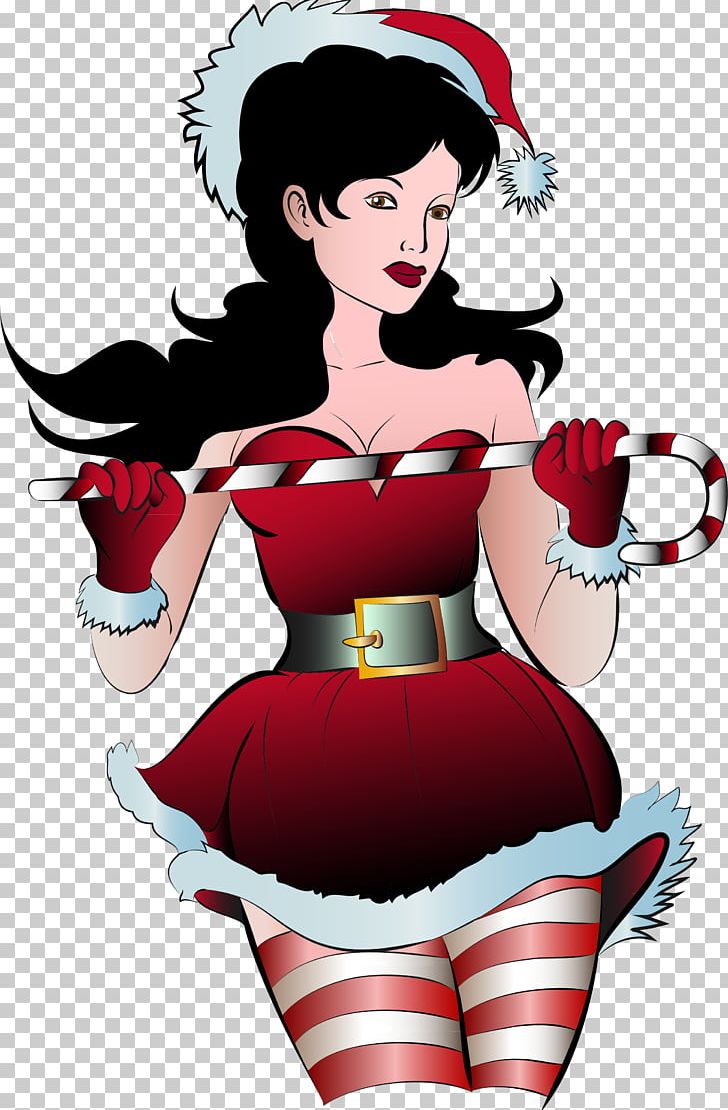 Santa Claus Christmas Day Illustration Pin-up Girl PNG, Clipart, Art, Christmas, Christmas Day, Christmas Girl, Fictional Character Free PNG Download