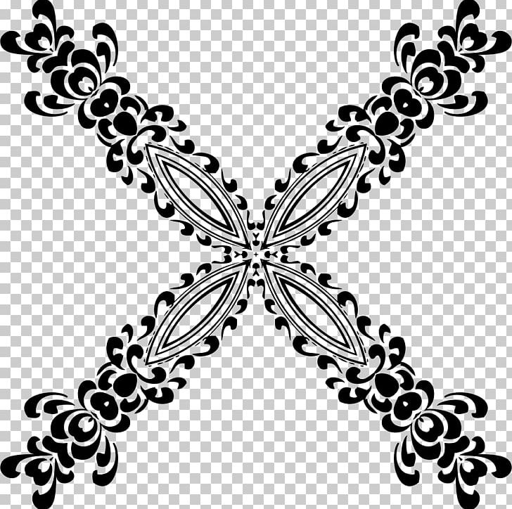 Black And White Flower Pattern PNG, Clipart, Art, Black, Black And White, Butterfly, Drawing Free PNG Download