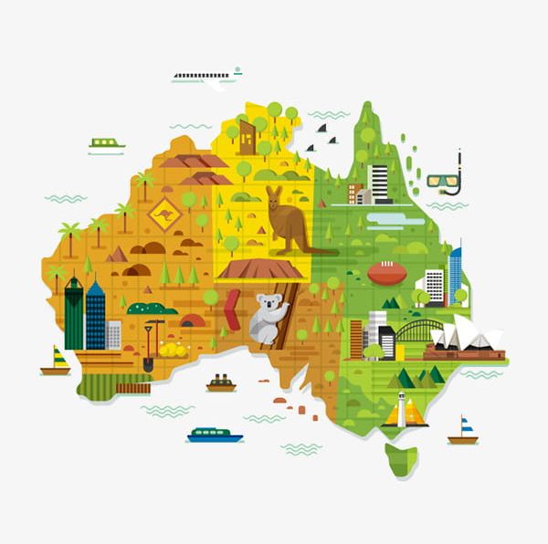 Cartoon Map Australia PNG, Clipart, Animal, Australia, Australia Clipart, Australia Region, Cartoon Free PNG Download