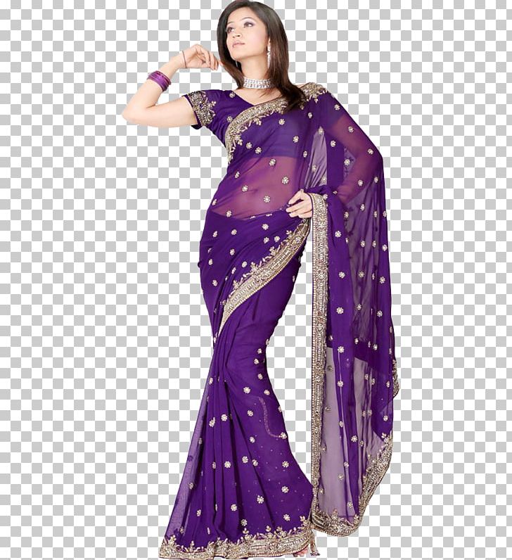 Wedding Sari Georgette Clothing Purple PNG, Clipart, Art, Blouse, Choli, Clothing, Clothing In India Free PNG Download