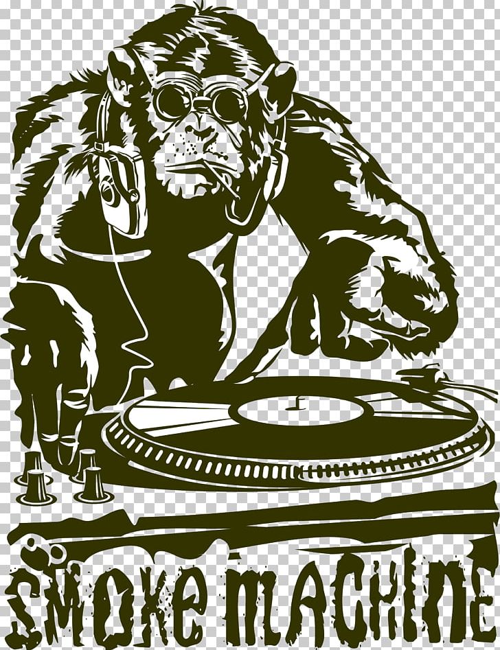 Gorilla Disc Jockey House Music PNG, Clipart, Animals, Cartoon, Culture, Disco, Eps Free PNG Download