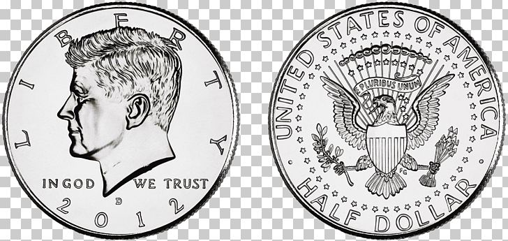 Kennedy Half Dollar Dollar Coin United States Mint PNG, Clipart, Arrangement, Black And White, Brand, Brush, Circle Free PNG Download