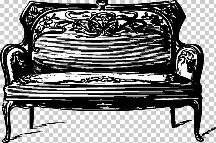 Table Couch Antique Furniture Living Room PNG, Clipart, Antique Furniture, Bench, Black And White, Canape, Chair Free PNG Download
