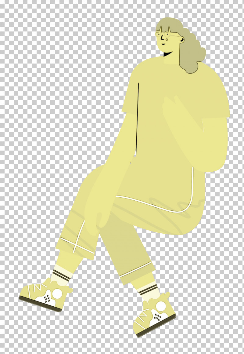 Shoe Skateboarding Yellow Font Sitting PNG, Clipart, Cartoon, Equipment, Headgear, Joint, Lady Free PNG Download