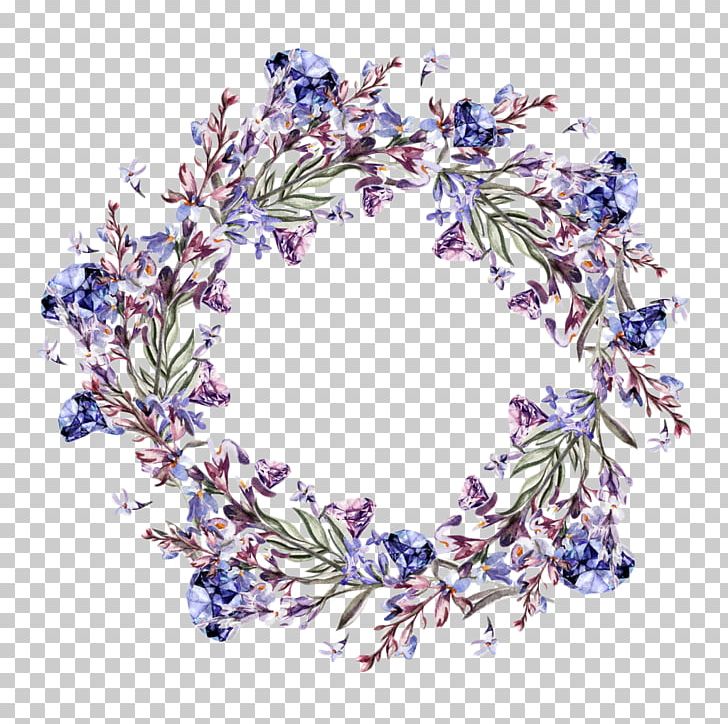 Watercolor Painting Flower Lavender Illustration PNG, Clipart, Art, Christmas Wreath, Color, Creative Market, Drawing Free PNG Download