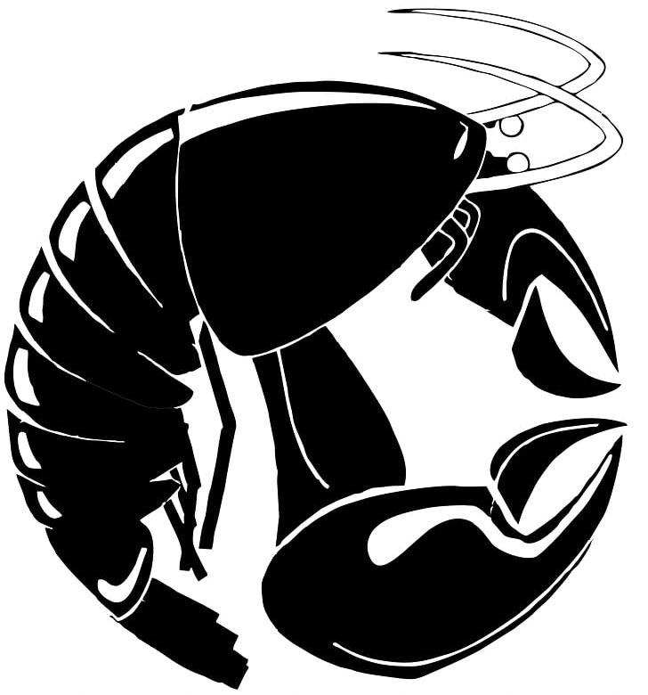 Lobster Magazine Seafood Logo PNG, Clipart, Animals, Black, Black And White, Fictional Character, Headgear Free PNG Download
