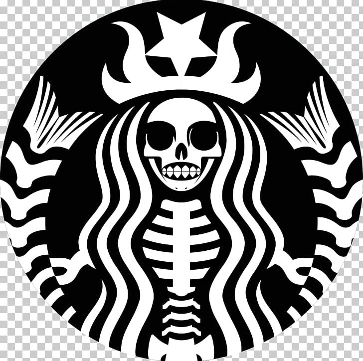 Coffee Starbucks Cafe Espresso Skull PNG, Clipart, Black And White, Black Beans, Bone, Cafe, Cannibalization Free PNG Download