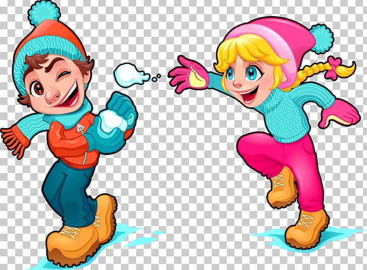 Cartoon Snow Play Illustration PNG, Clipart, Child, Fictional Character, Hand, Hand Drawn, Happy Birthday Vector Images Free PNG Download
