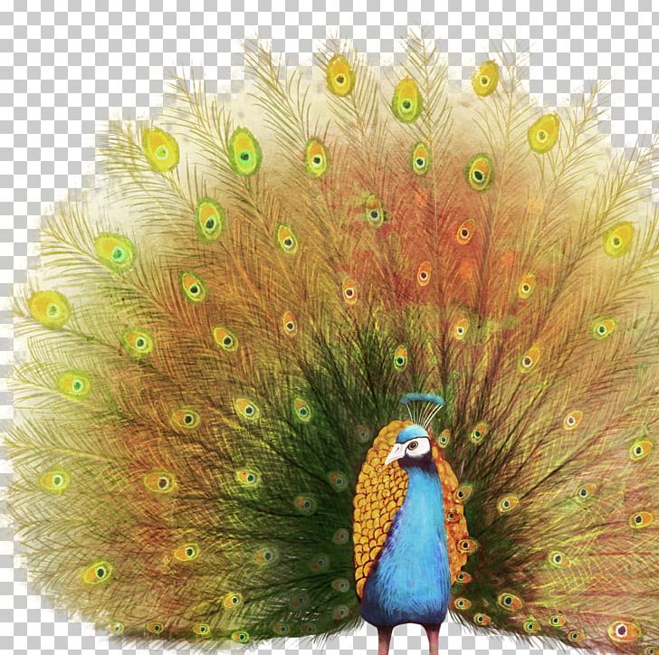 Paper Oil Painting Peafowl PNG, Clipart, Animal, Animals, Art, Beak, Bird Free PNG Download