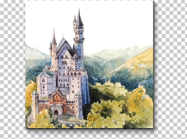 Neuschwanstein Castle Hohenschwangau Castle Füssen Painting PNG, Clipart, Art, Building, Castle, Germany, Hohenschwangau Free PNG Download